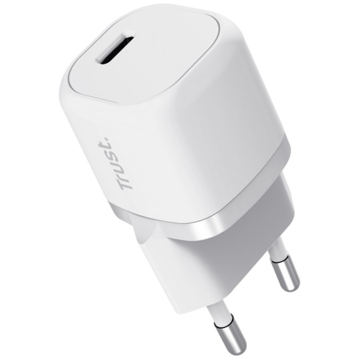 Зарядно за мрежа Trust MAXO, PD 20W, 1XUSB-C, Бяло