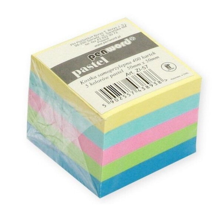 Cuburi notite, Penword, pastel, 53x53mm, set 400 coli