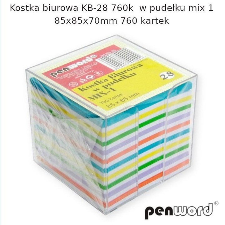 Bloc notes adeziv, Penword, 85x85x70mm, in cutie, transparent