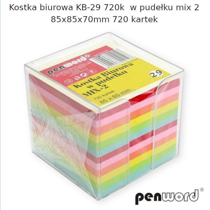 Bloc notes adeziv, Penword, mix, 85x85x70mm, multicolor