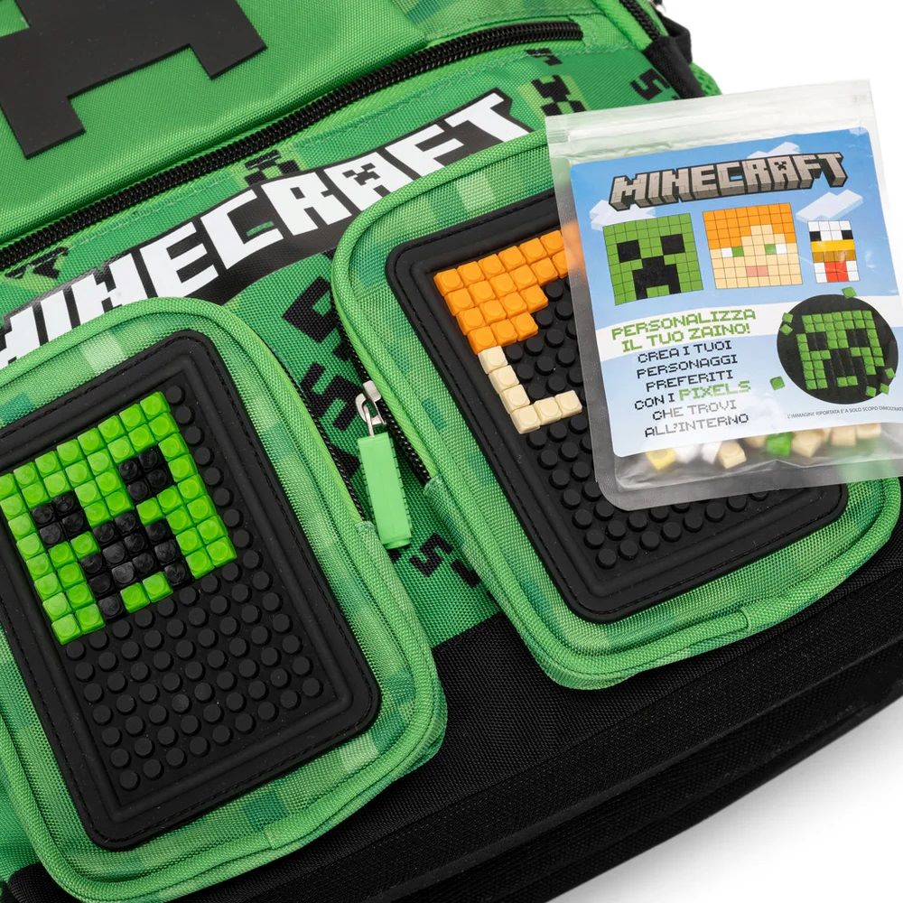 Ученическа раница Minecraft Pixels, 36 x 47 x 23 cm, Многоцветен