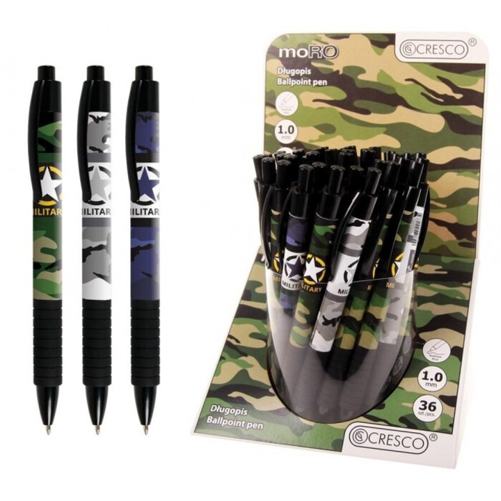 Комплект 36 химикалки Cresco Moro, дебелина на линията 1 мм, 143x180 мм