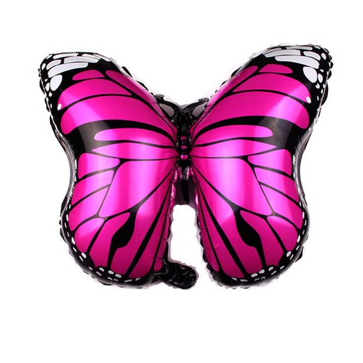 Pillangó fólia lufi, 70cm, rózsaszínes piros