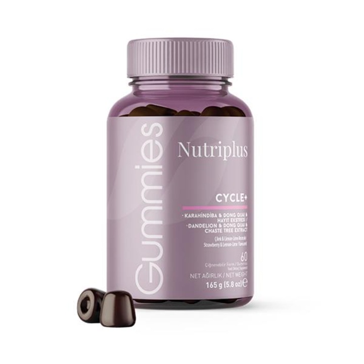 Jeleuri pentru femei Cycle Gummies Nutriplus, pt echilibru hormonal si PMS, Farmasi, 60 jeleuri