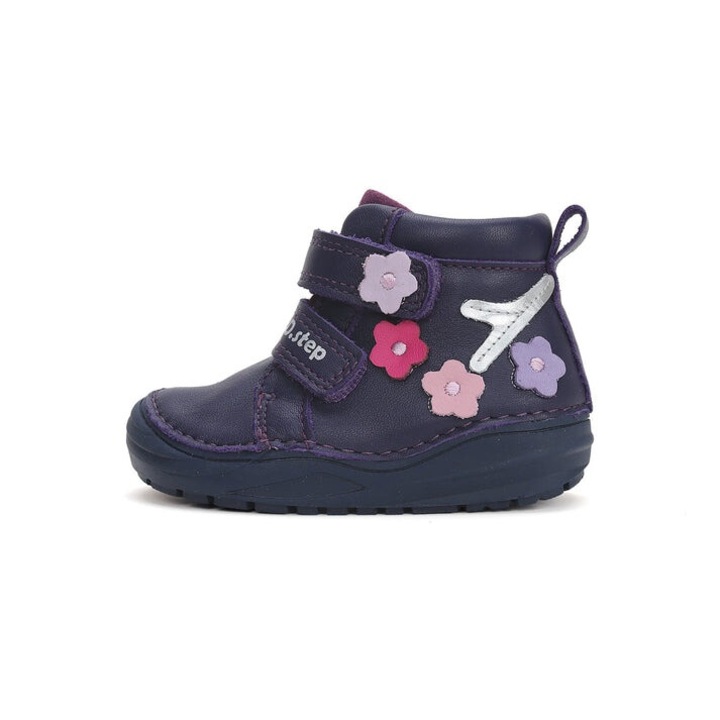 Pantofi copii, dd step, S071-42821, Piele naturala, Mov, 20 EU