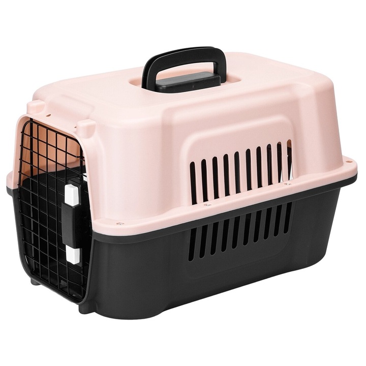 Cusca Transport Animale SCP House, Sofia CONCEPT®, Usa Metal, 100% Calitate Premium, 58 x 37 x 37 cm, Pink Flamengo