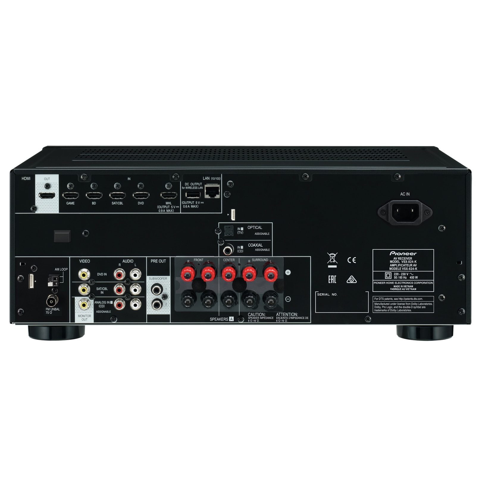 AVアンプ Pioneer VSA-824リモコン付き AVアンプ Pioneer VSA-824リモコン付き AVアンプ Pioneer VSA-824