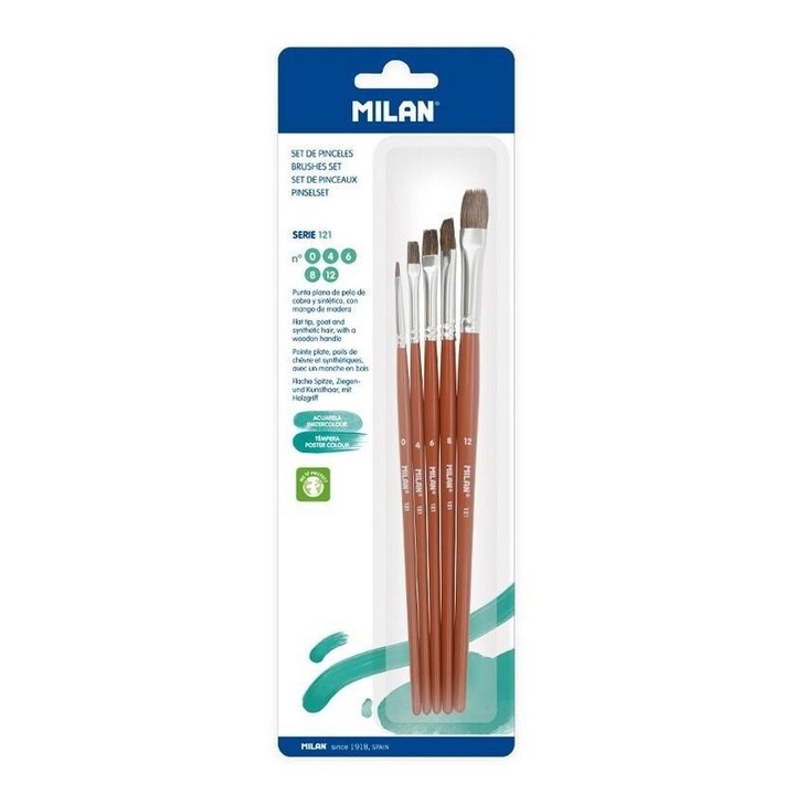 Set 5 pensule plate MILAN seria 121, 260x85mm