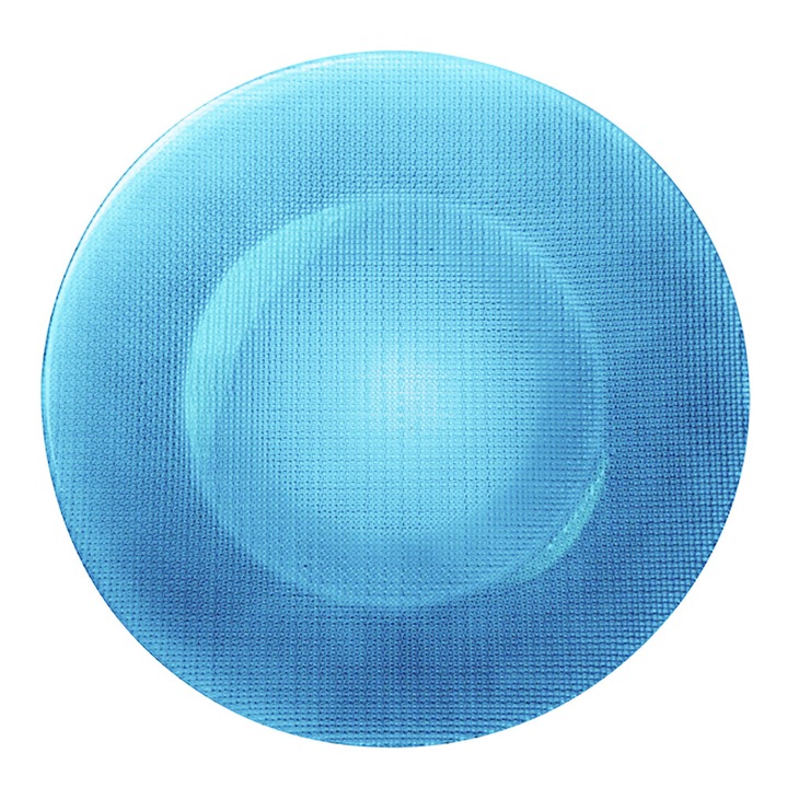 Farfurie eleganta din sticla Pufo Luxury pentru desert si aperitive, 31 cm, albastru – rafinament si stil la fiecare masa