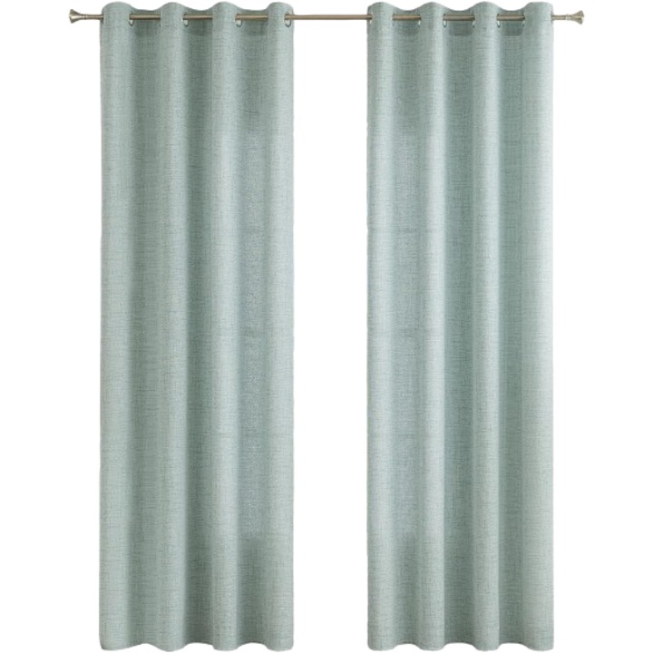 2 db MIULEE függöny készlet, vászon megjelenés, félig átlátszó, 260x140 cm, kék