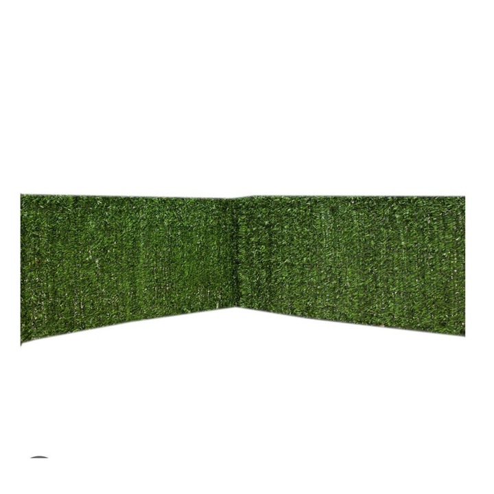Gard din sarma dubla galvanizata impletit cu iarba artificiala 10M x 1.5M