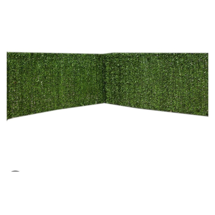 Gard din sarma dubla galvanizata impletit cu iarba artificiala 10M x 2M