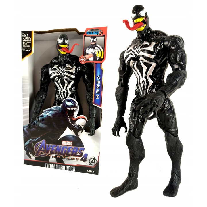 Hulk Venom figura, 30 cm, Hangeffektusok, zöld, 4 év felett