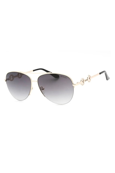 Guess, Ochelari de soare aviator cu lentile in degrade, 60-13-140, Auriu/Gri