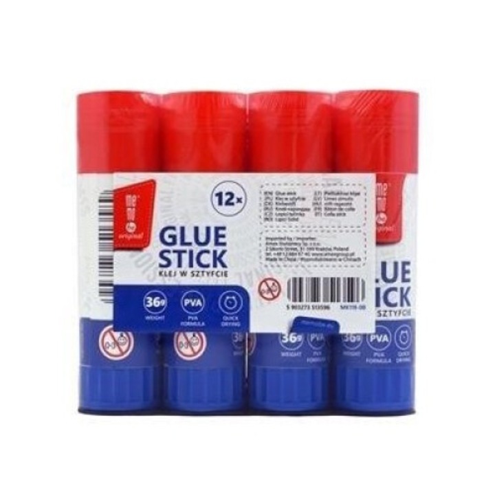 Set 12 bucati adeziv in stick 36g MemoBe, zmywalny, 90x125mm