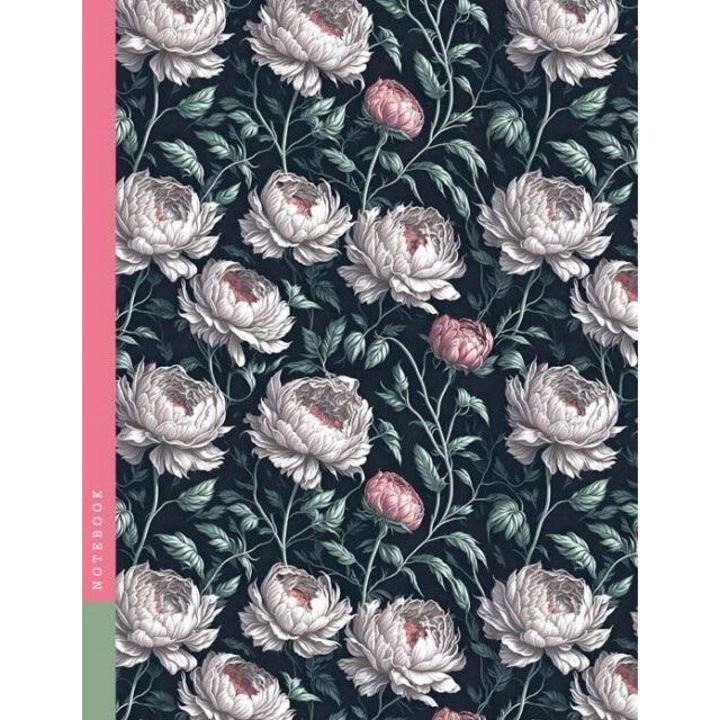 Friss jegyzetfüzet, karton, virágmintás, többszínű, 48 lapos