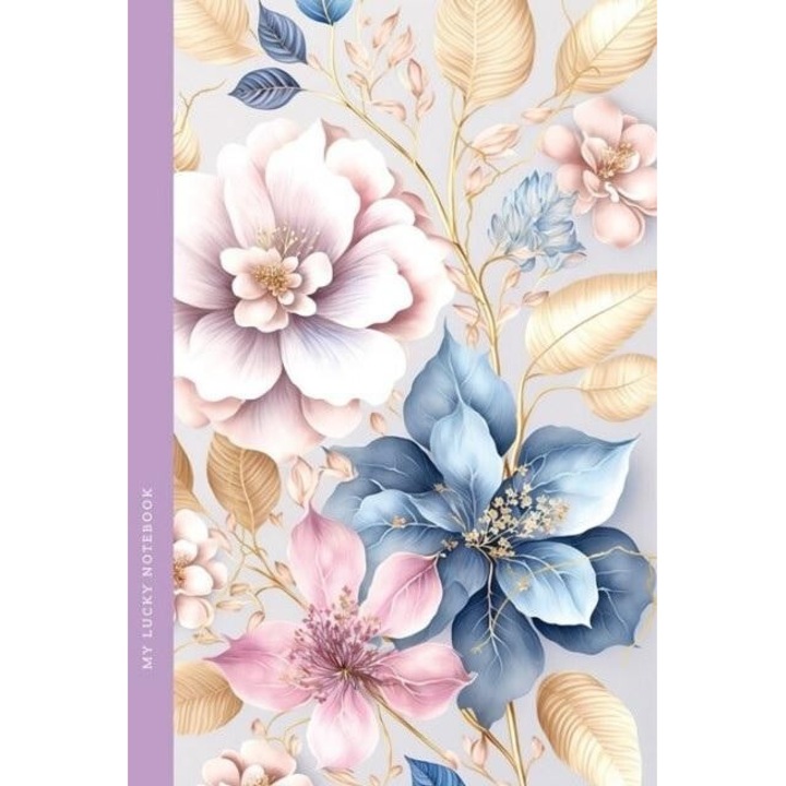 Friss jegyzetfüzet, 64 lapos, virágos, többszínű, 105x165mm