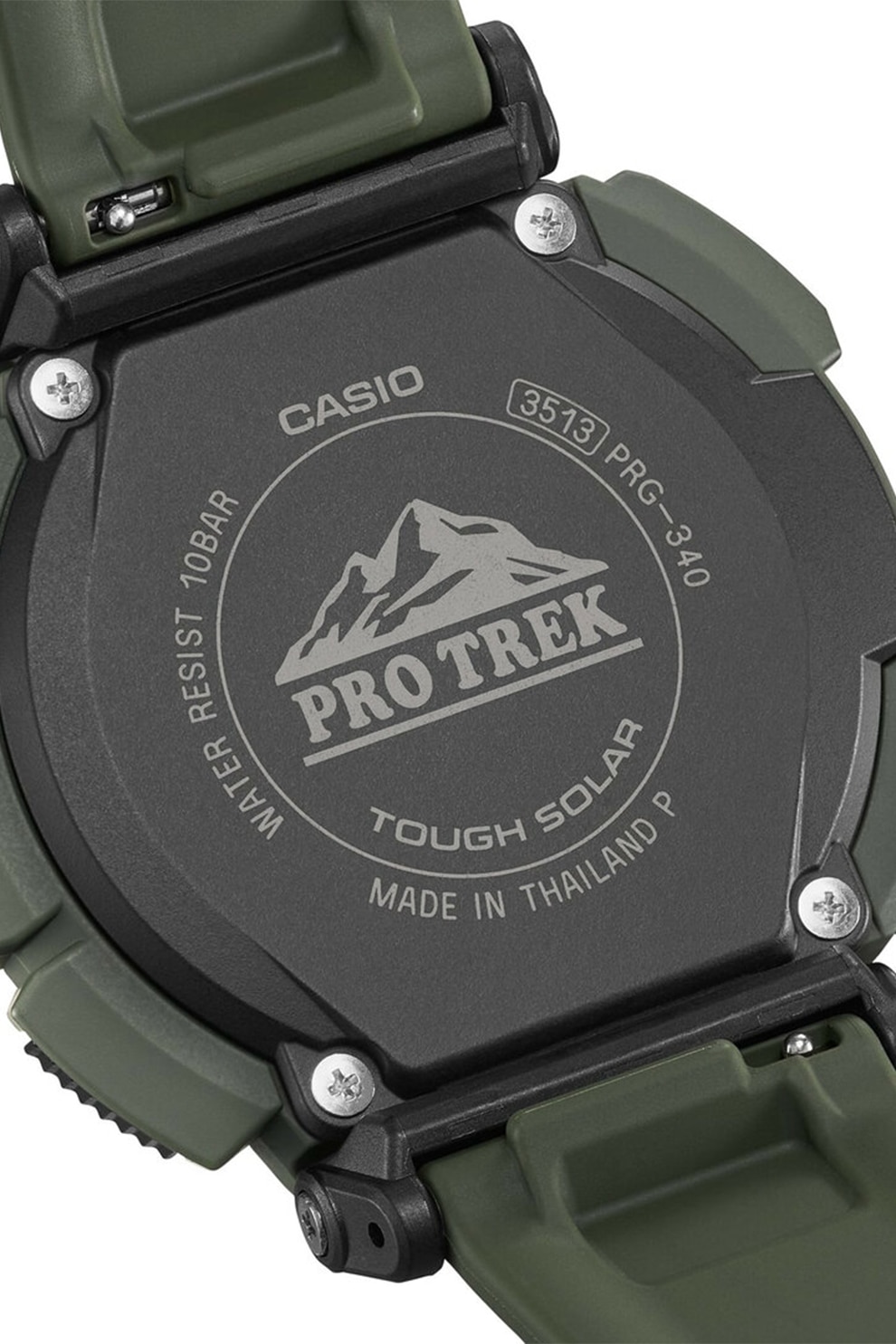 Casio, Ceas digital cu o curea din rasina, Negru, Verde militar - eMAG.ro
