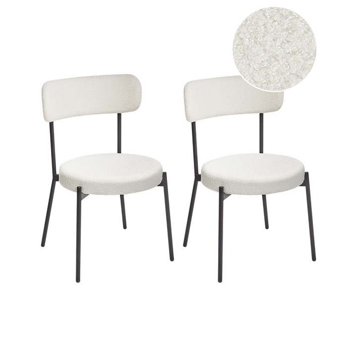 Étkező szék 2 részes készlet Buklé Fehér Allison