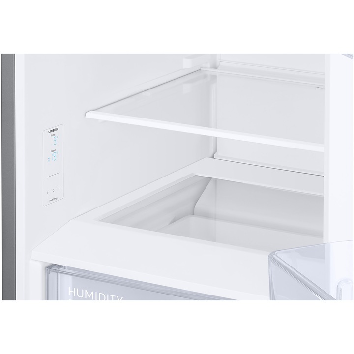 Combina frigorifica Samsung RB38C600DSA/EF, 390 l, Clasa D, Total No Frost, All-Around Cooling, Compresor Digital Inverter, WiFi, AI Energy, Smart Control, H 203 cm, Argintiu