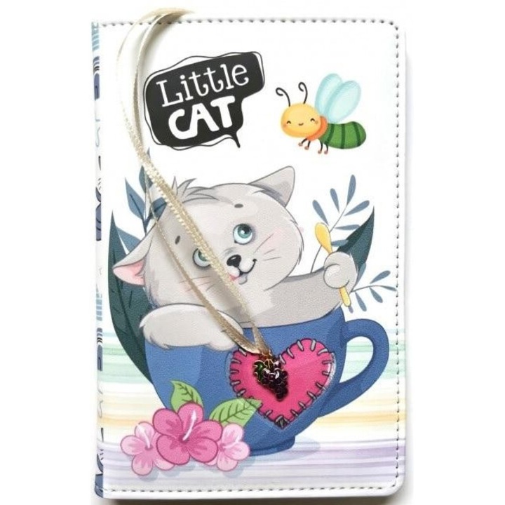 A6-os agenda, Fresh, 64 lap, macskás borítóval, 152x106mm