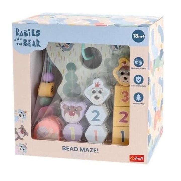 Jucarie educativa Trefl, Shapes & Numbers, pastel, 227x237mm, +18 luni