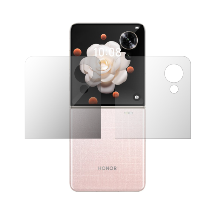 Комплект от 2X Folie24 протектори за екран, за Honor Magic V Flip, 1X Ultra-Clear + 1X Matte, пълно покритие на дисплея, залепващи, гъвкави със саморегенерация