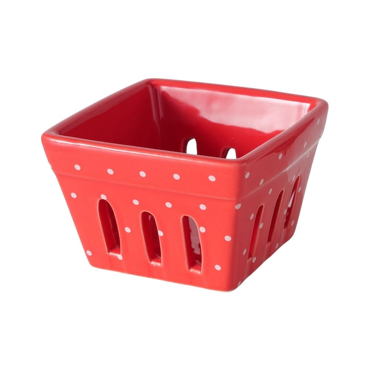 Bol de servire rosu din ceramica, 11 cm, Lilly Boltze