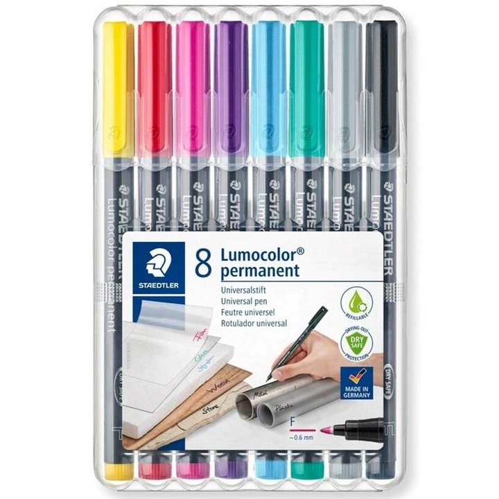 Комплект маркери Staedtler Lumocolor, водоустойчиви, многоцветни, 153x101 мм