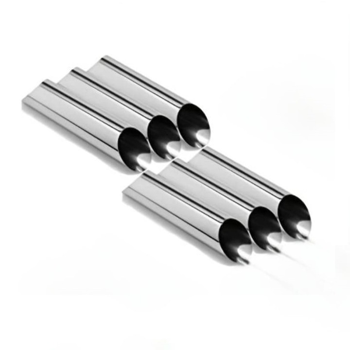 6 darabos készlet, croissant formák, rozsdamentes acél, 12x2,5cm, ezüst