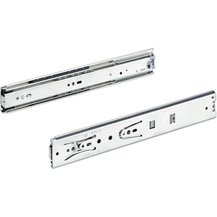 Glisiere Tip Sina Cu Bile Hettich Ka4532 300mm, Max. 35kg, Cu Amortizor, Otel Cromat, 1 Pereche