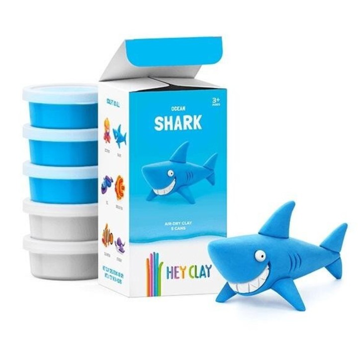 Set modelaj Hey Clay, TM Toys, Rechin, 245x81mm, +3 ani