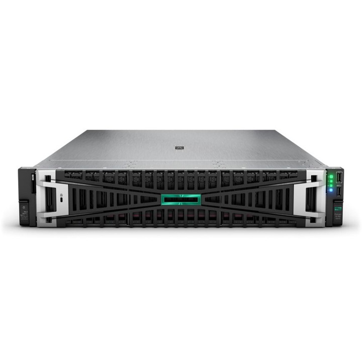 Сървър HPE ProLiant DL380 Gen11, Rack 2U, Intel 6526Y 16 C / 32 T, 2.8 GHz - 3.9 GHz, 37.5 MB кеш, 195 W, 128 GB DDR5 ECC, 8 x SFF, 2 x 1000 W, без операционна система