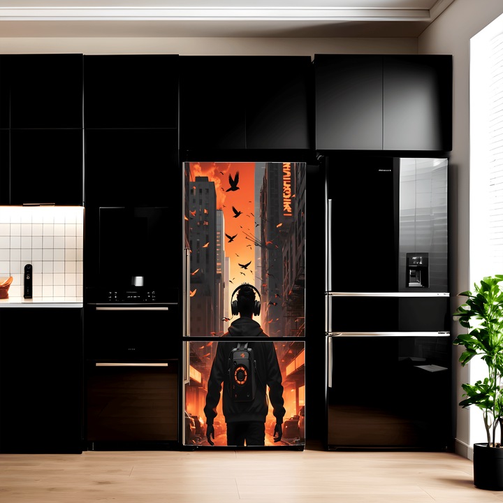 Színes nyomtatott fólia hűtőszekrény dekorációjához, méret 200 x 90cm, modell: AVX-FR29