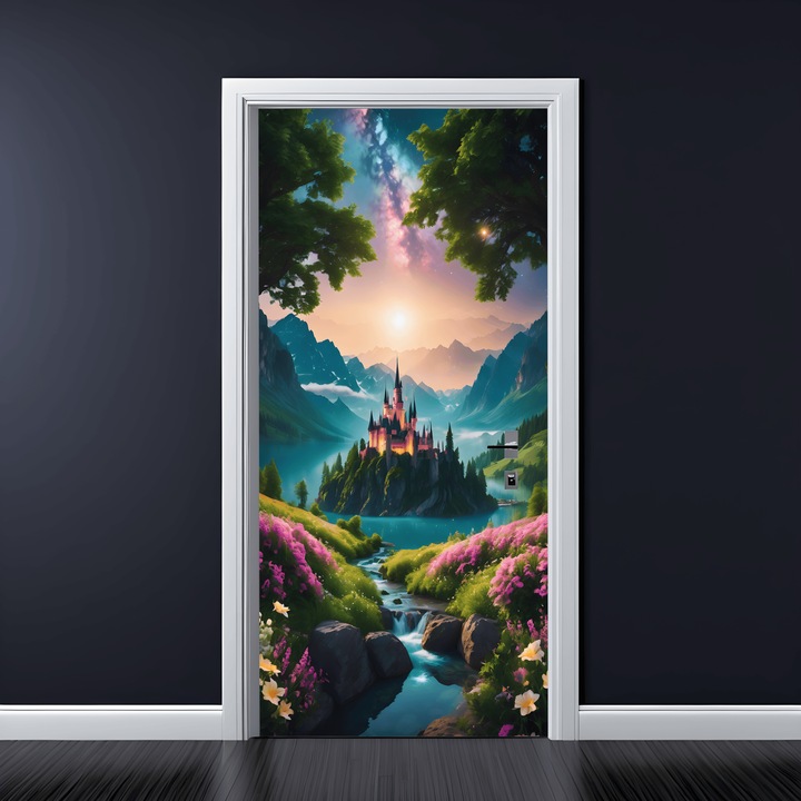 Színes nyomtatott fólia ajtódekorációhoz, méret 200 x 90 cm, modell: AVX-DR15