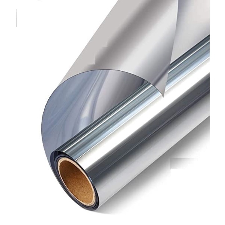 Folie Autoadeziva Pentru Geam cu Protectie Solara UV si Efect de Oglinda, Silver, Calitate Premium, Dimensiune 200 x 70 cm CBD CORAL BEST DEALS