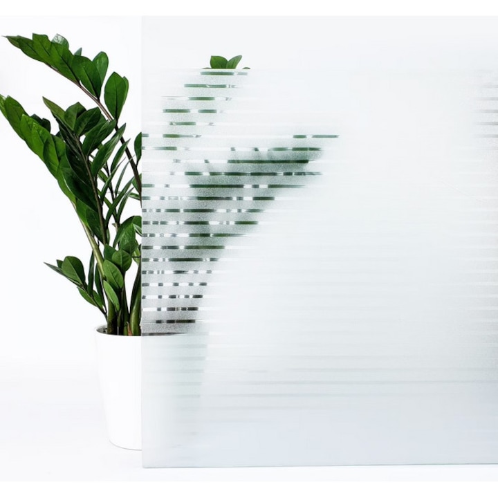 Folie Autoadeziva pentru Geam cu Protectie Solara, Model Dungi Mate cu Latimea 2 cm, DAVIDAMI CONCEPT®, dimensiune 200 cm x 60 cm