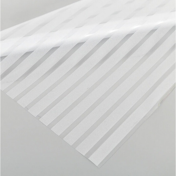 Folie Autoadeziva pentru Geam cu Protectie Solara, Model Dungi Mate cu Latimea 4 cm, DAVIDAMI CONCEPT®, dimensiune 200 cm x 60 cm