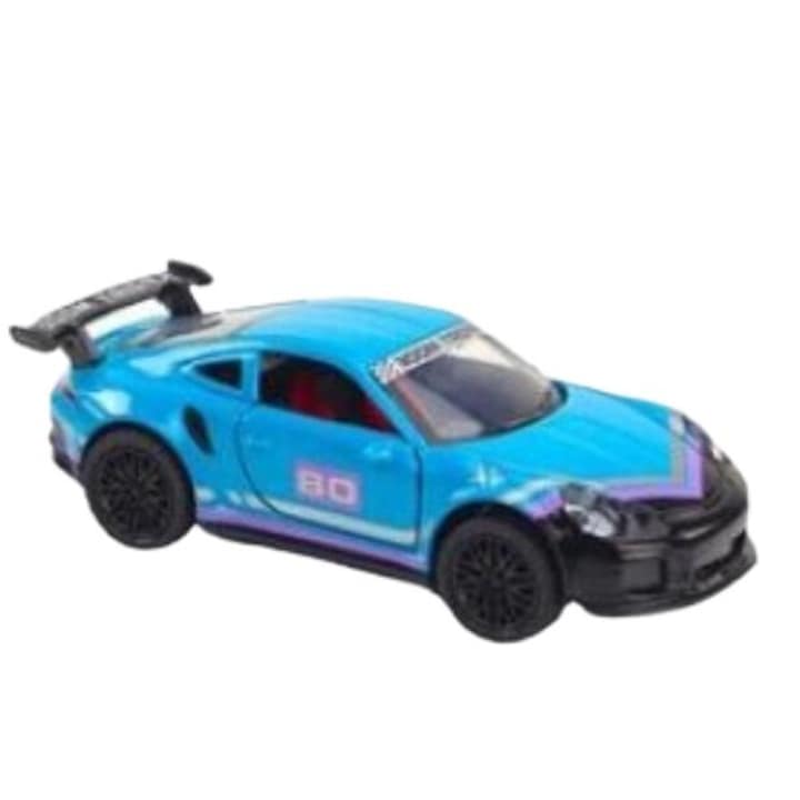 Leantoys sportautó, méretarány 1:32, türkiz, fém, 12x5x4cm