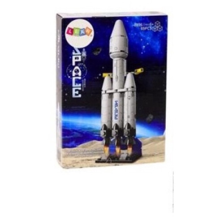 Set de constructie leantoys, nava spatiala, 69 piese, multicolor, 15x21x4cm