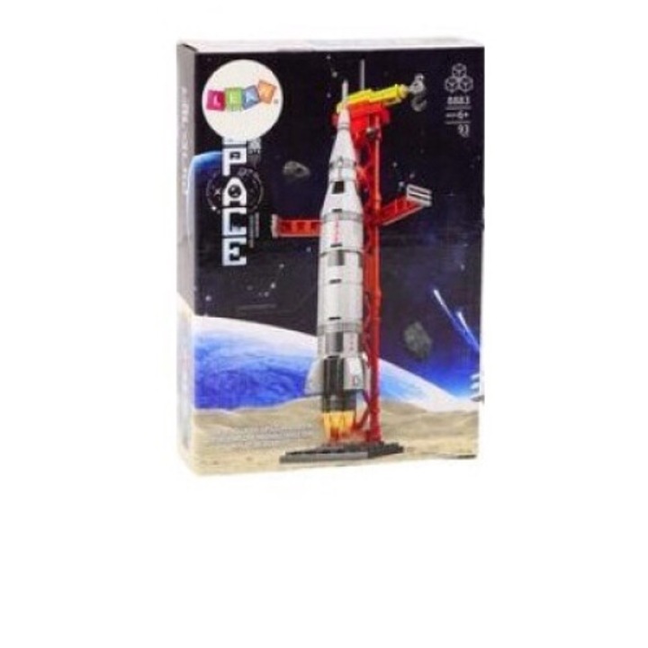 Конструктор leantoys, космически кораб, 93 части, многоцветни, 15x21x4 см