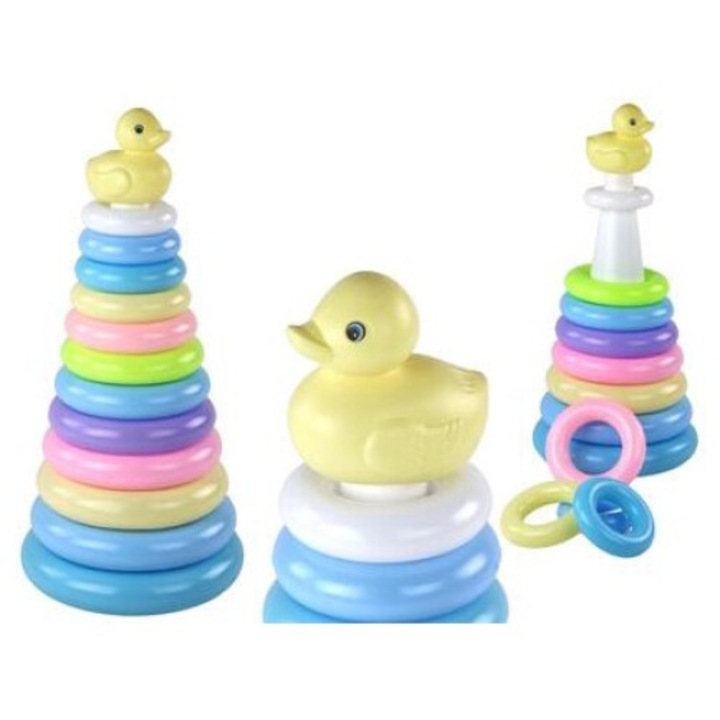 интерактивна играчка leantoys, Пирамида, 12 ринга, многоцветна, 39x17.5x17.5cm