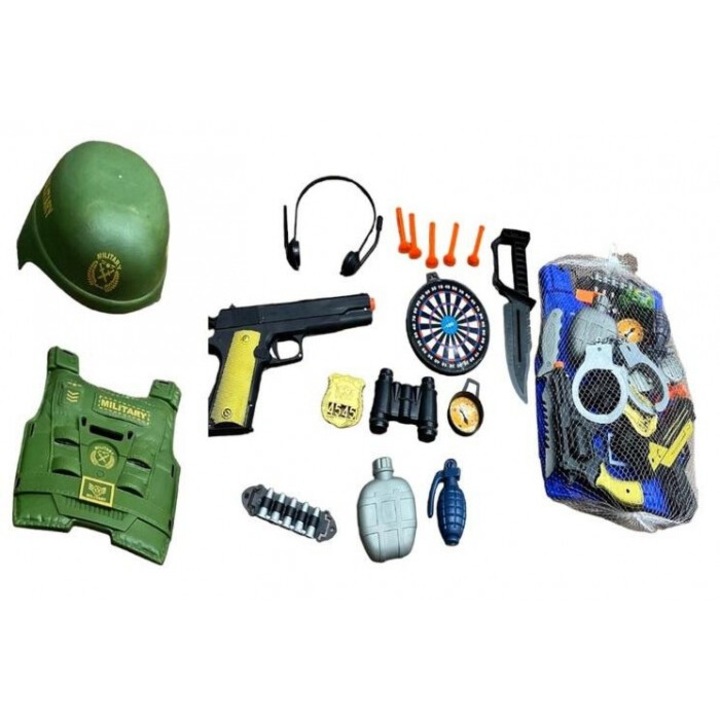 Pro Kids katonai játékkészlet, komplett felszerelés mellényekkel, 3+, 248x423 mm