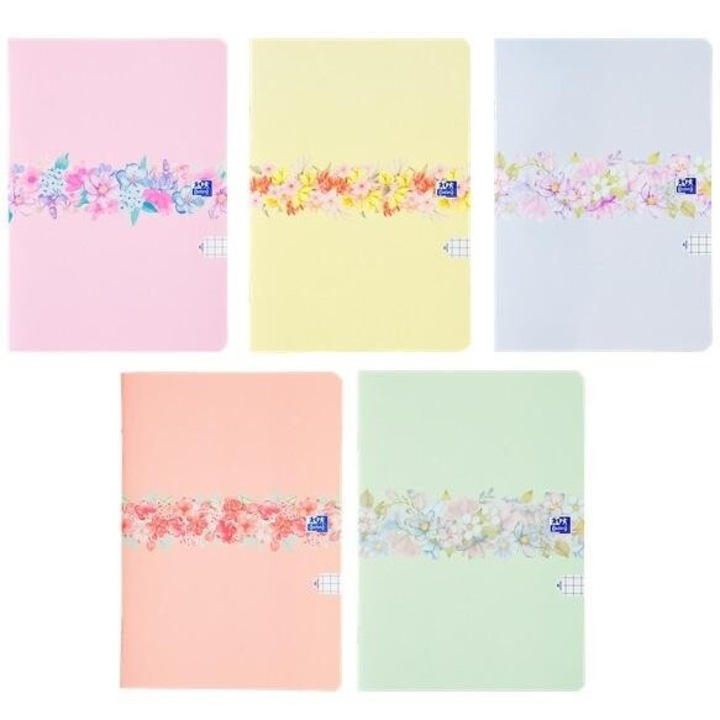 5 db A4-es notebook készlet, Oxford, Papír, 60 Lap, Matematika, Többszínű