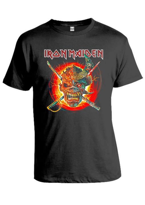 Férfi póló, Iron Maiden Samurai, fekete, S-es méret