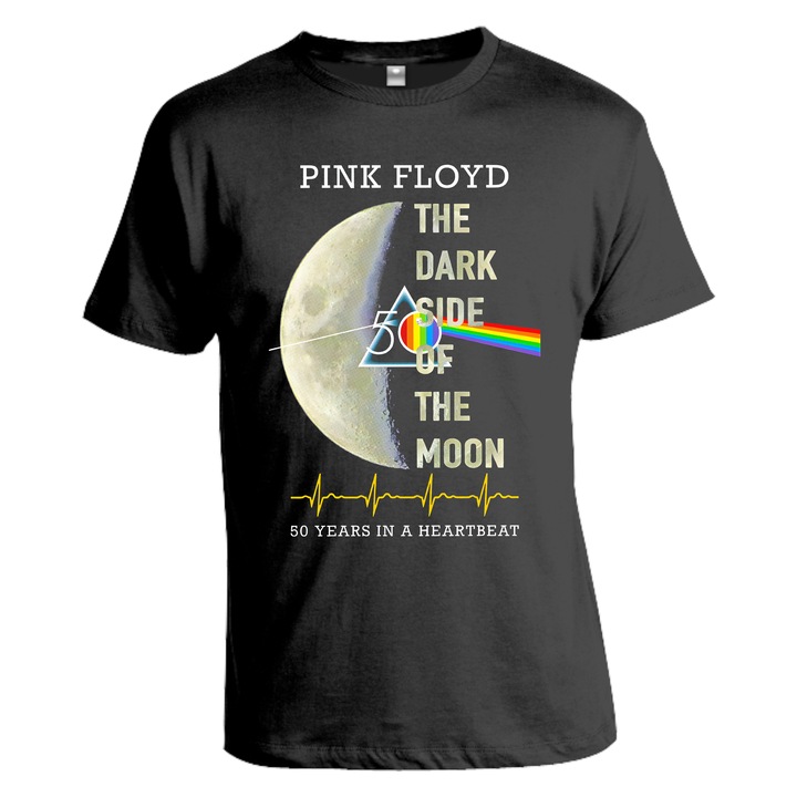 Tricou barbati personalizat, Pink Floyd The dark side of the moon, negru, marime S