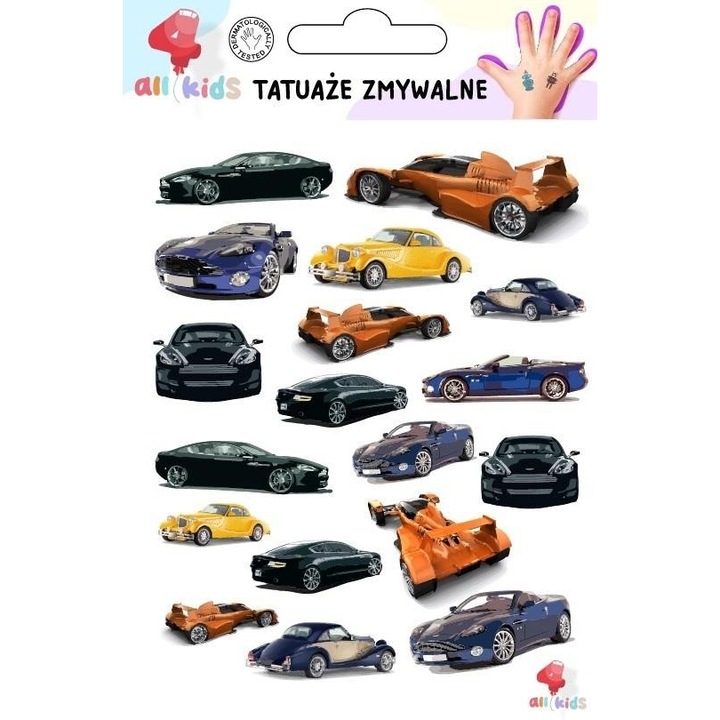 Set Tatuaje Temporare All4Kids, Testate Dermatologic, 3+, 100x150mm