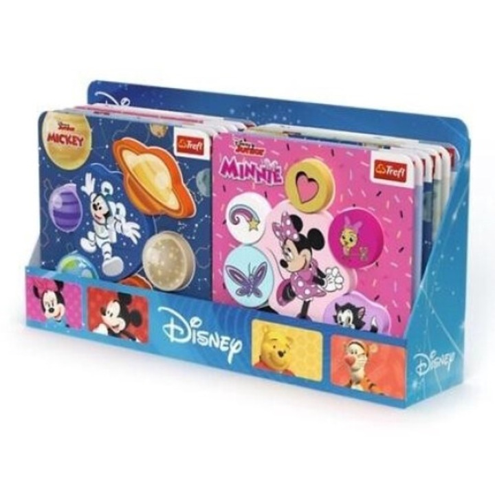 Disney kirakós készlet, Trefl, 12 darabos, fa, többszínű, 374x186mm