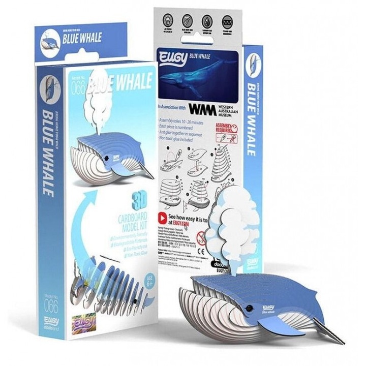 Пъзел 3D, Eugy, Екологичен, 86x186 mm, 6+ години, Син