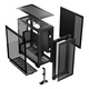 PC tok, Modecom Expanse T, Midi Tower, USB Type C, átlátszó oldallap, fekete, 490x235x505mm